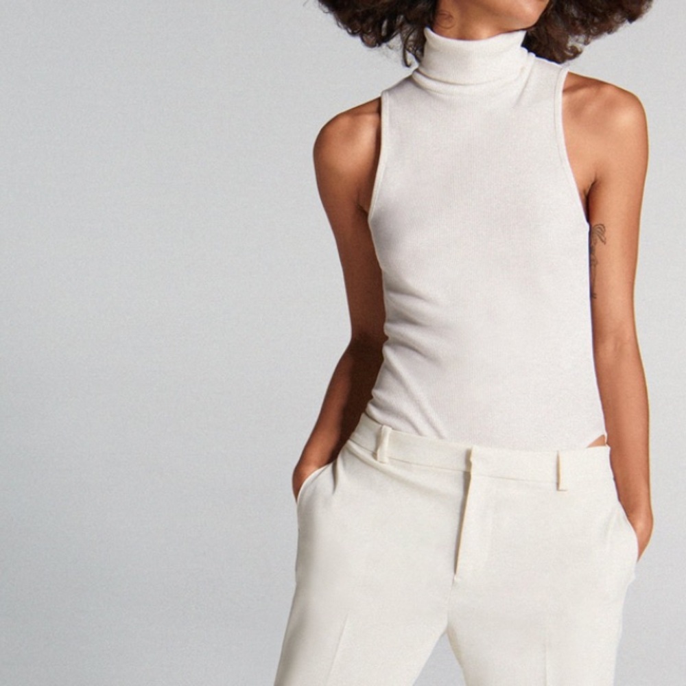 ZARA ribbed roll neck bodysuit